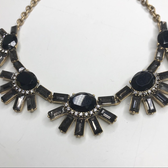 J. Crew Statement Necklace Black Smoked Crystals - Picture 7 of 8